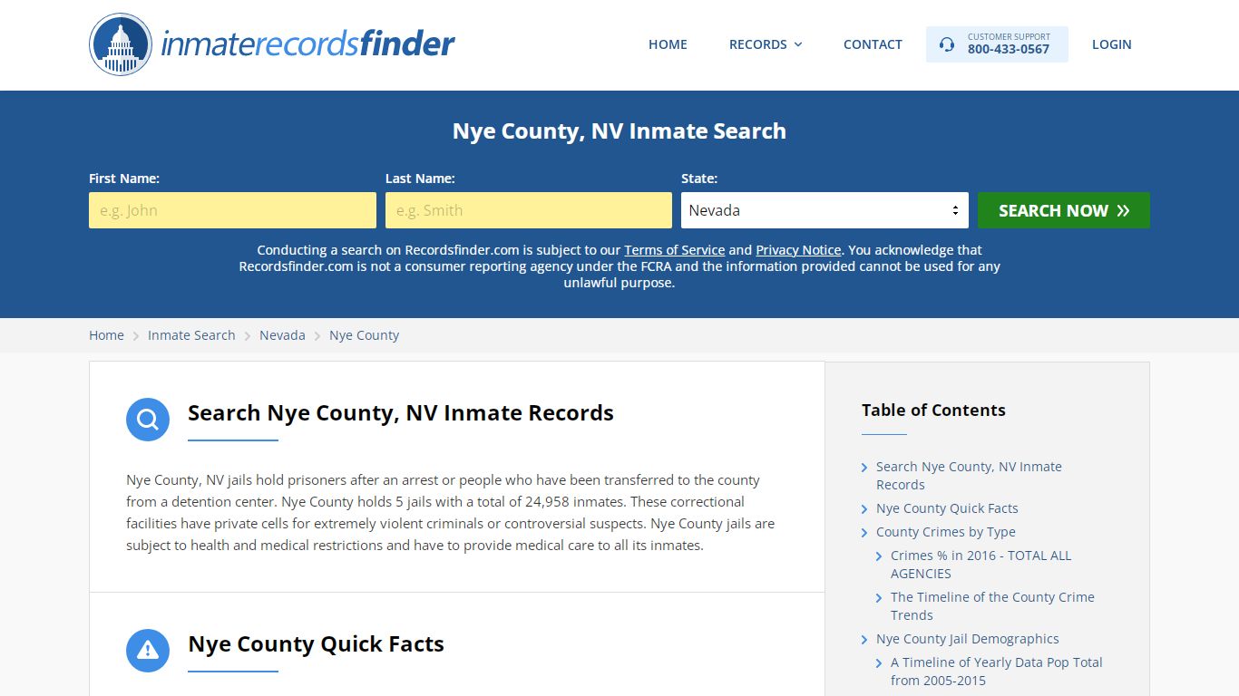 Nye County, NV Inmate Lookup & Jail Records Online
